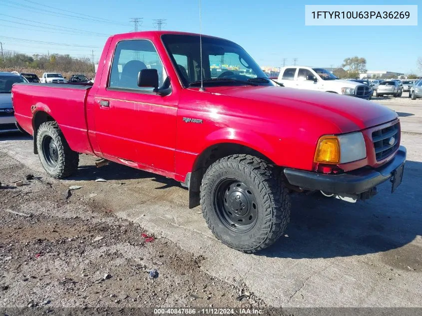 2003 Ford Ranger Edge/Xl/Xlt VIN: 1FTYR10U63PA36269 Lot: 40847886