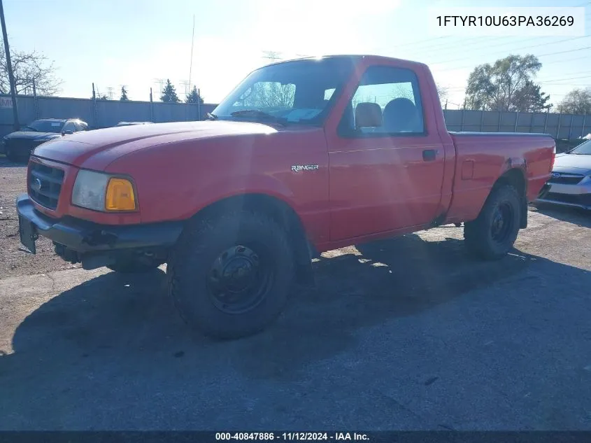 2003 Ford Ranger Edge/Xl/Xlt VIN: 1FTYR10U63PA36269 Lot: 40847886