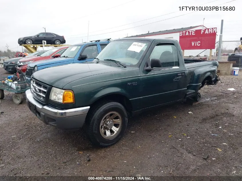 2003 Ford Ranger Edge/Xl/Xlt VIN: 1FTYR10U03PB15680 Lot: 40874205