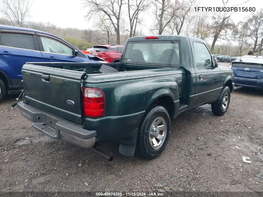 2003 Ford Ranger Edge/Xl/Xlt VIN: 1FTYR10U03PB15680 Lot: 40874205