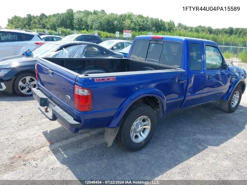 2004 Ford Ranger VIN: 1FTYR44U04PA15589 Lot: 12048454