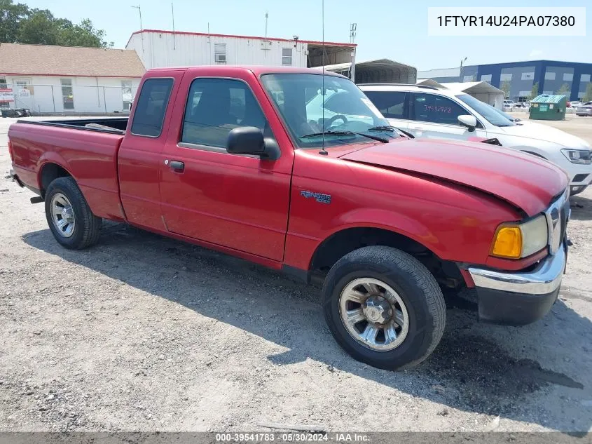 2004 Ford Ranger Edge/Tremor/Xl/Xlt VIN: 1FTYR14U24PA07380 Lot: 39541783