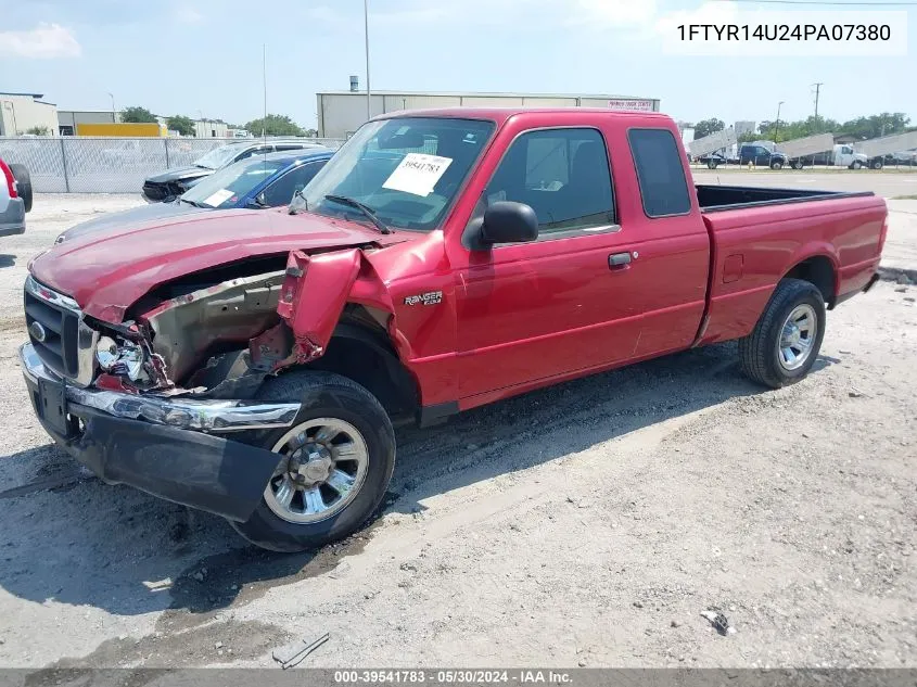 2004 Ford Ranger Edge/Tremor/Xl/Xlt VIN: 1FTYR14U24PA07380 Lot: 39541783