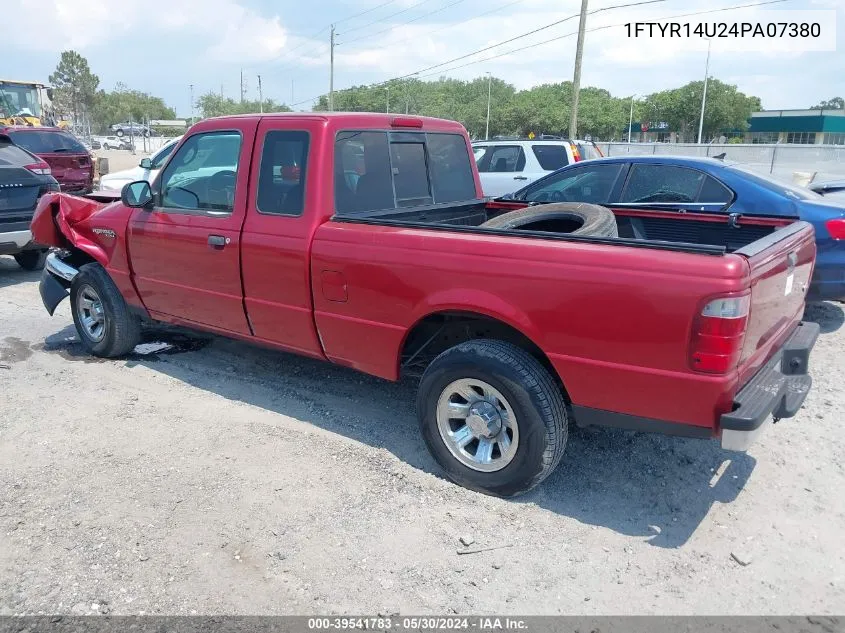 2004 Ford Ranger Edge/Tremor/Xl/Xlt VIN: 1FTYR14U24PA07380 Lot: 39541783