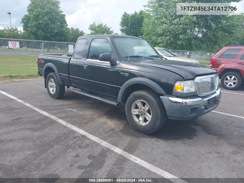 2004 Ford Ranger Edge/Tremor/Xlt VIN: 1FTZR45E34TA12706 Lot: 39599091