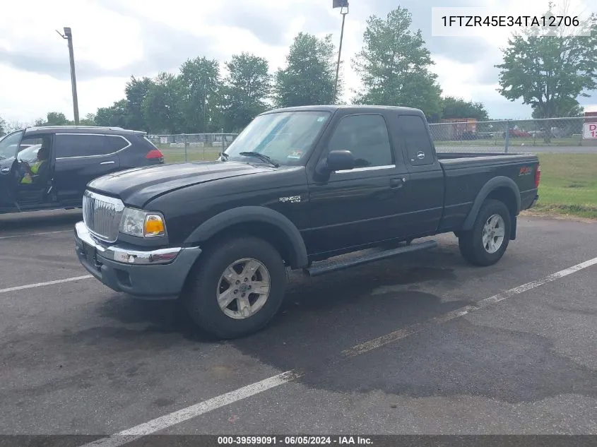 2004 Ford Ranger Edge/Tremor/Xlt VIN: 1FTZR45E34TA12706 Lot: 39599091