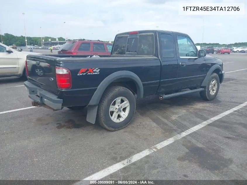 2004 Ford Ranger Edge/Tremor/Xlt VIN: 1FTZR45E34TA12706 Lot: 39599091