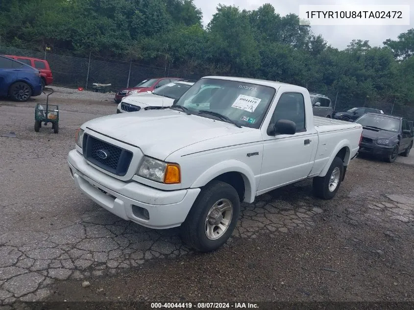 2004 Ford Ranger Edge/Xl/Xlt VIN: 1FTYR10U84TA02472 Lot: 40044419