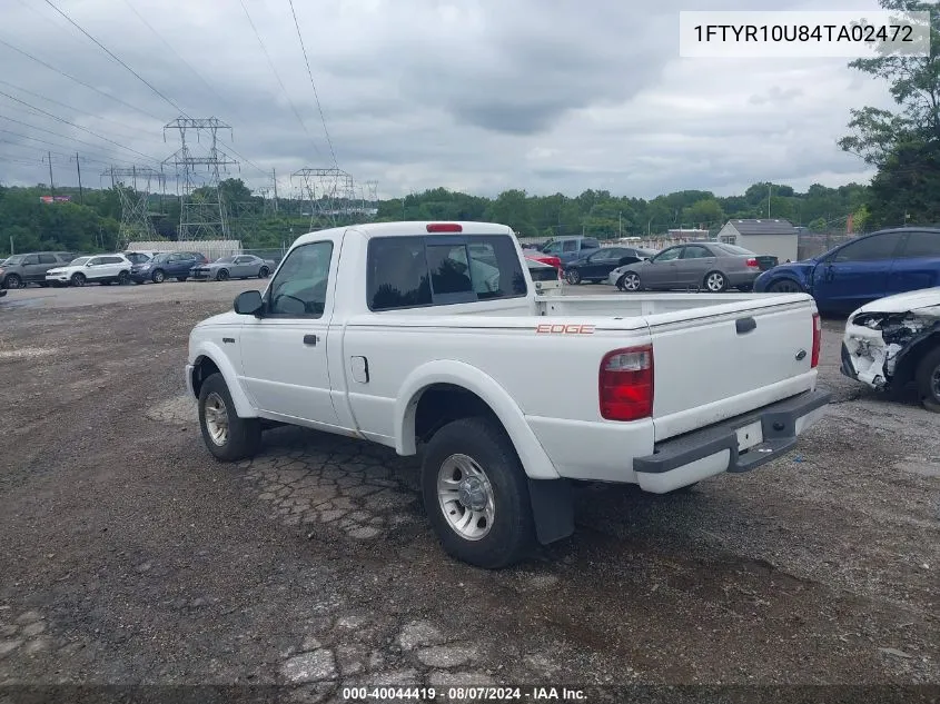 2004 Ford Ranger Edge/Xl/Xlt VIN: 1FTYR10U84TA02472 Lot: 40044419