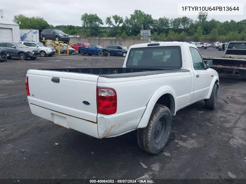 2004 Ford Ranger Edge/Xl/Xlt VIN: 1FTYR10U64PB13644 Lot: 40064352