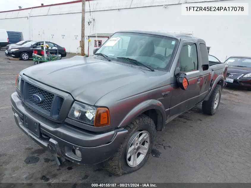 2004 Ford Ranger Edge/Tremor/Xlt VIN: 1FTZR45E24PA17078 Lot: 40155187