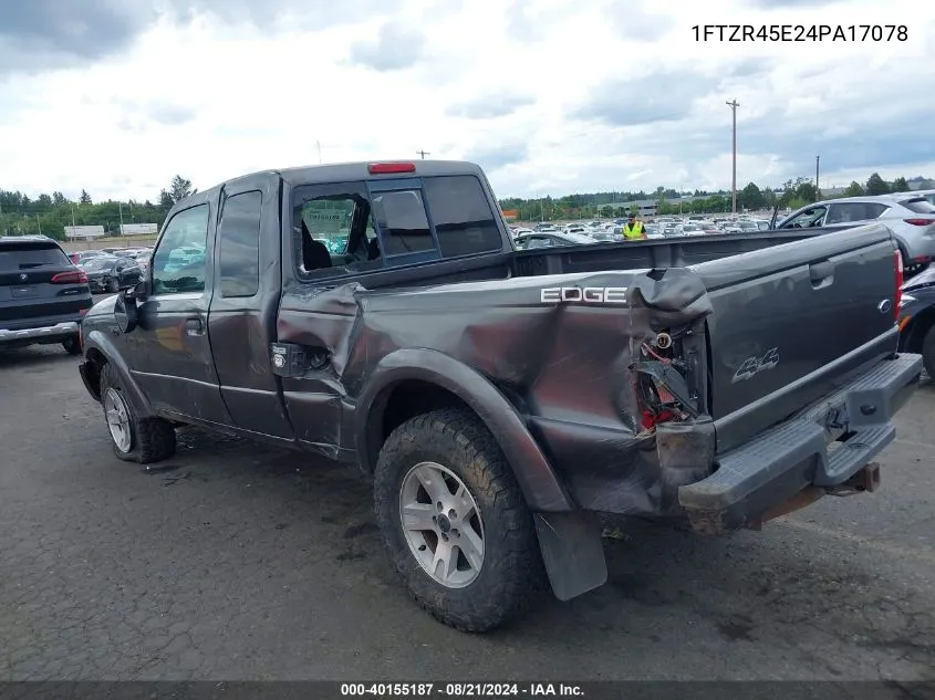 2004 Ford Ranger Edge/Tremor/Xlt VIN: 1FTZR45E24PA17078 Lot: 40155187