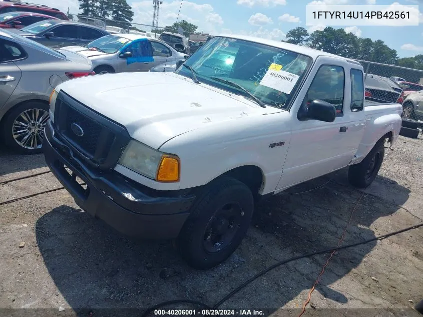 2004 Ford Ranger Edge/Tremor/Xl/Xlt VIN: 1FTYR14U14PB42561 Lot: 40206001