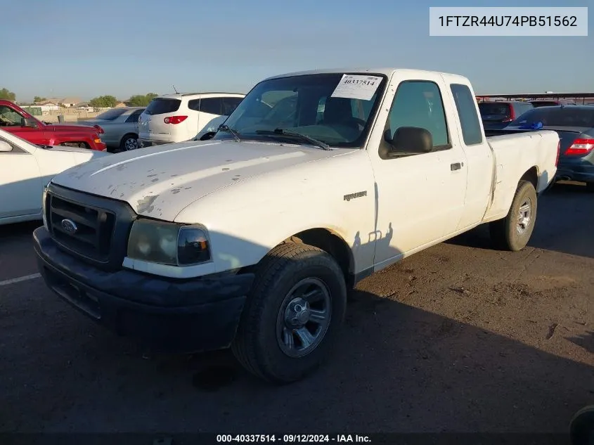 2004 Ford Ranger Edge/Tremor/Xlt VIN: 1FTZR44U74PB51562 Lot: 40337514