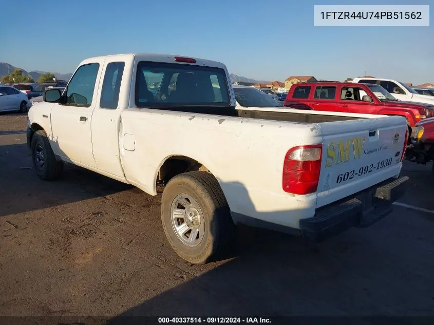 2004 Ford Ranger Edge/Tremor/Xlt VIN: 1FTZR44U74PB51562 Lot: 40337514