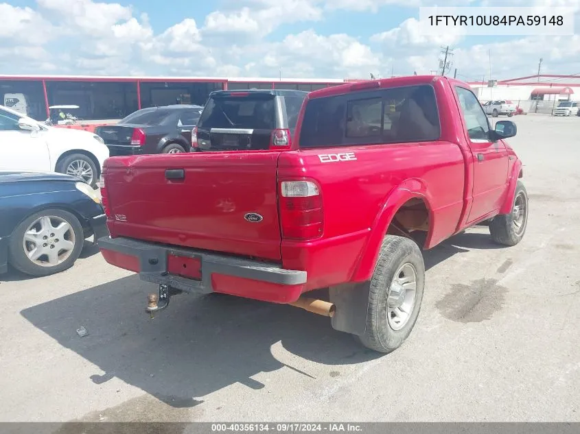 2004 Ford Ranger Edge/Xl/Xlt VIN: 1FTYR10U84PA59148 Lot: 40356134