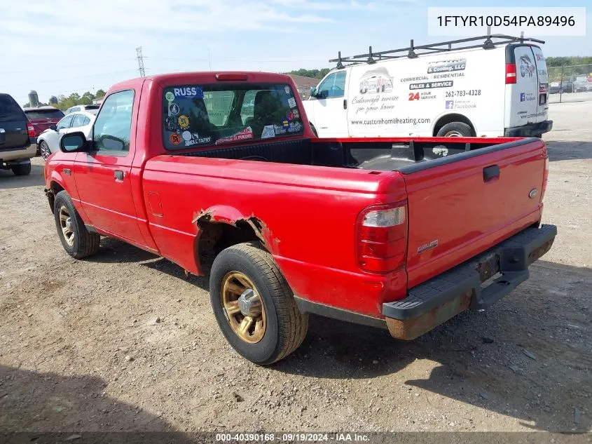 2004 Ford Ranger Xl/Xlt VIN: 1FTYR10D54PA89496 Lot: 40390168