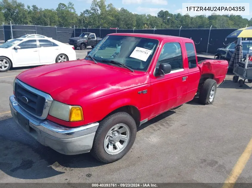 2004 Ford Ranger Edge/Tremor/Xlt VIN: 1FTZR44U24PA04355 Lot: 40393761