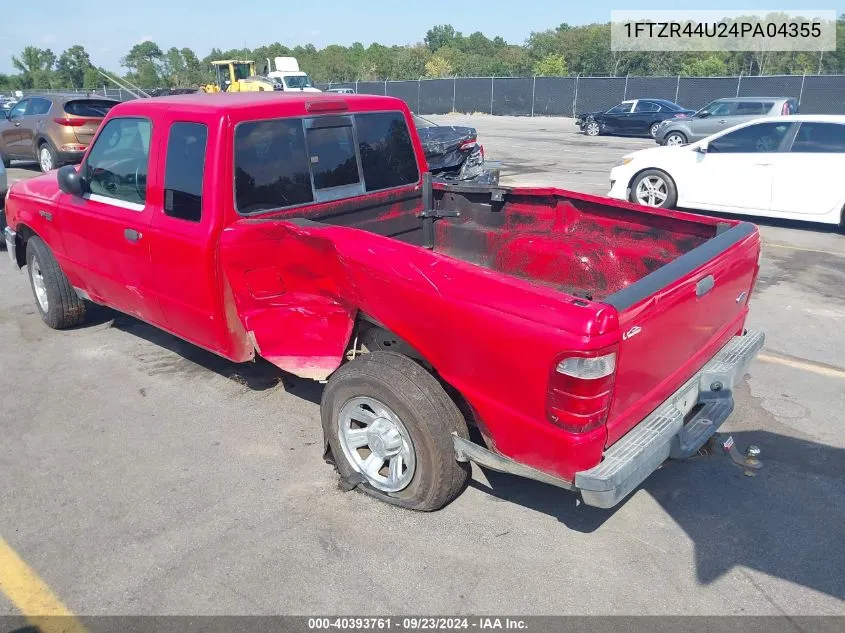 2004 Ford Ranger Edge/Tremor/Xlt VIN: 1FTZR44U24PA04355 Lot: 40393761