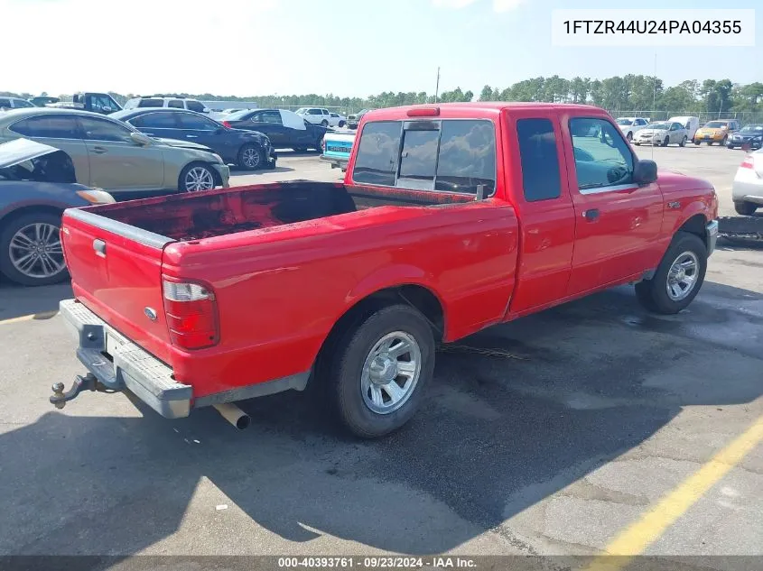 2004 Ford Ranger Edge/Tremor/Xlt VIN: 1FTZR44U24PA04355 Lot: 40393761