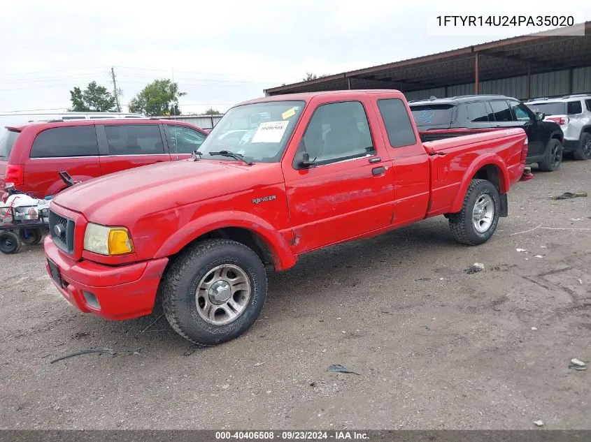 2004 Ford Ranger Edge/Tremor/Xl/Xlt VIN: 1FTYR14U24PA35020 Lot: 40406508