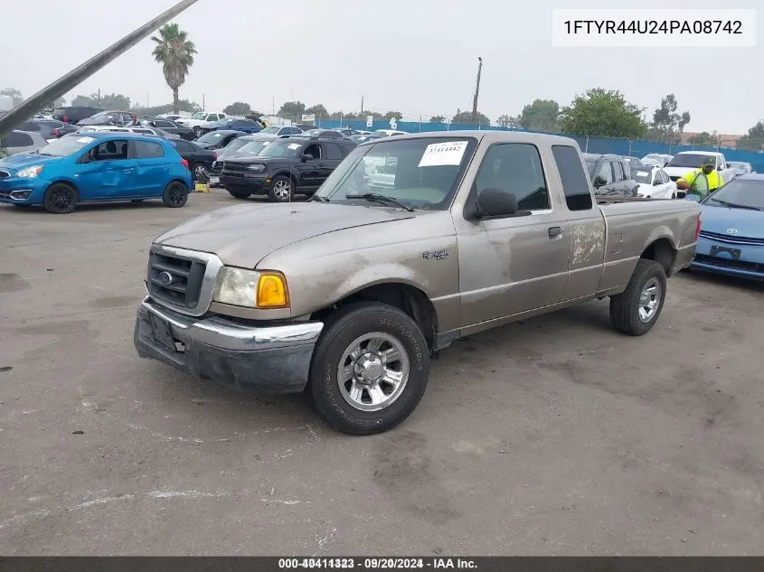 2004 Ford Ranger Edge/Tremor/Xlt VIN: 1FTYR44U24PA08742 Lot: 40411323