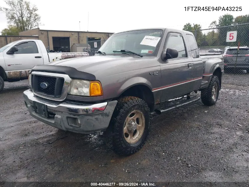 2004 Ford Ranger Edge/Tremor/Xlt VIN: 1FTZR45E94PA43225 Lot: 40446277