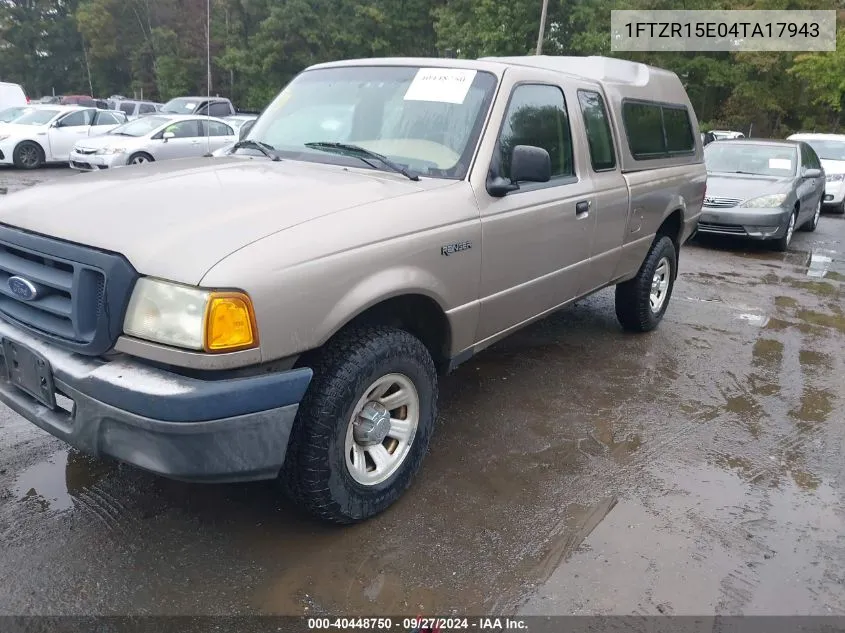 2004 Ford Ranger Xlt VIN: 1FTZR15E04TA17943 Lot: 40448750