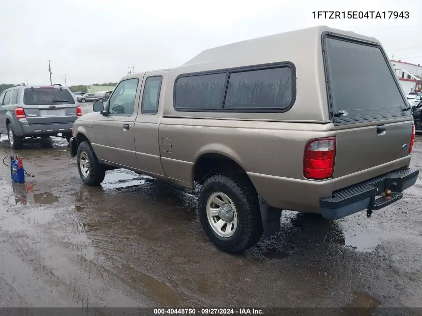 2004 Ford Ranger Xlt VIN: 1FTZR15E04TA17943 Lot: 40448750