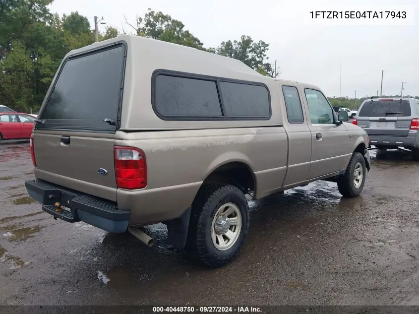 2004 Ford Ranger Xlt VIN: 1FTZR15E04TA17943 Lot: 40448750