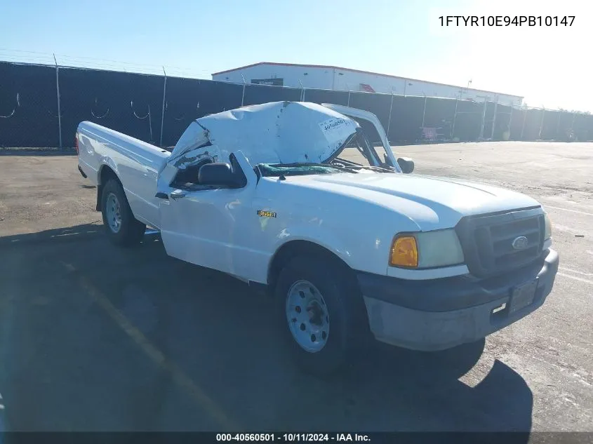 2004 Ford Ranger Unique Fleet VIN: 1FTYR10E94PB10147 Lot: 40560501