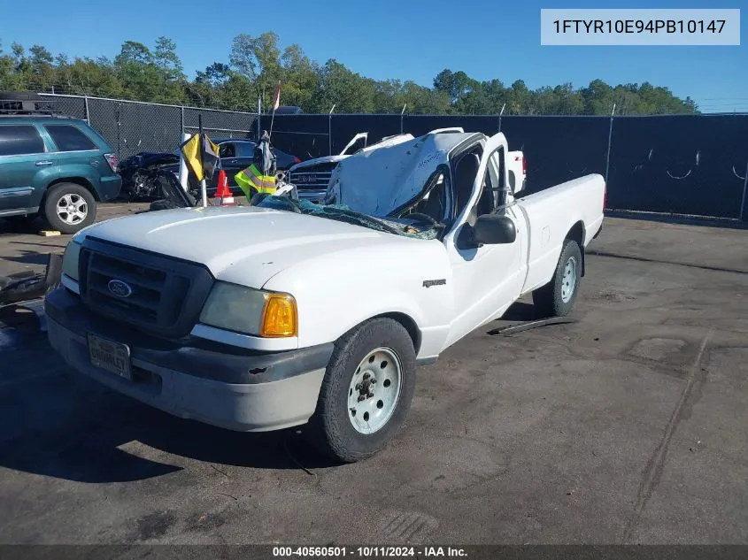 2004 Ford Ranger Unique Fleet VIN: 1FTYR10E94PB10147 Lot: 40560501