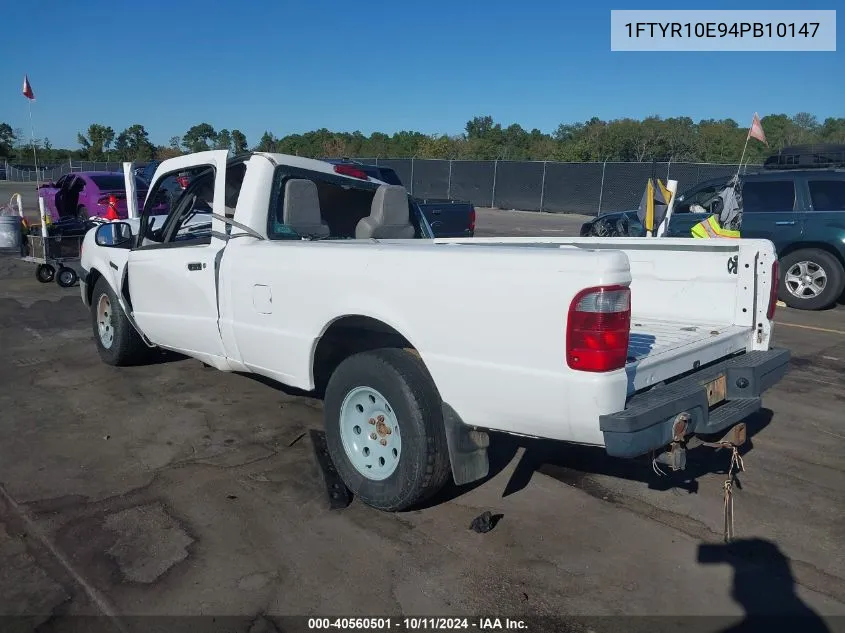 2004 Ford Ranger Unique Fleet VIN: 1FTYR10E94PB10147 Lot: 40560501