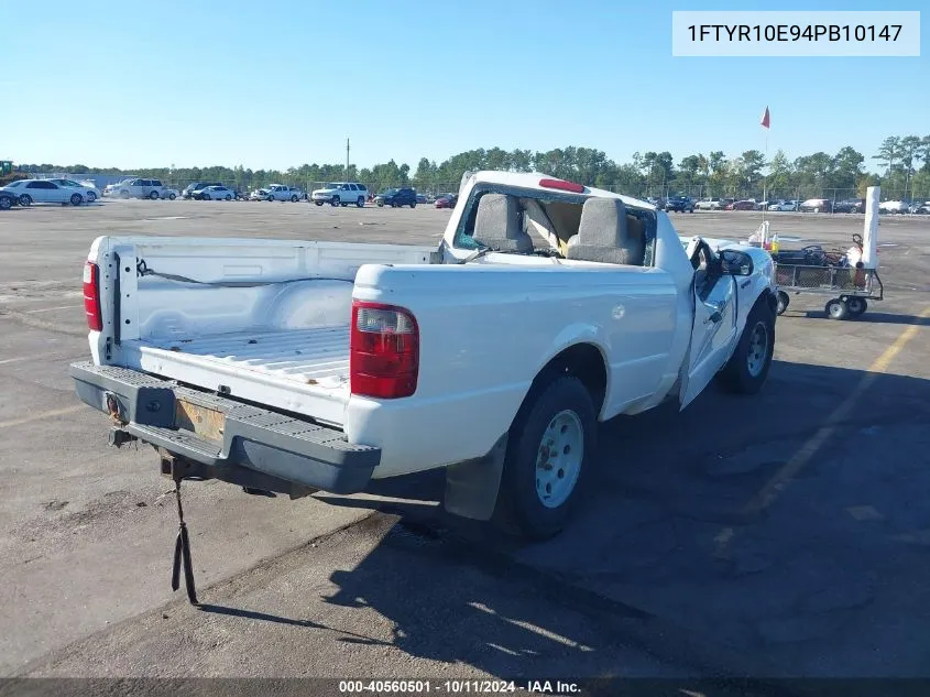 2004 Ford Ranger Unique Fleet VIN: 1FTYR10E94PB10147 Lot: 40560501