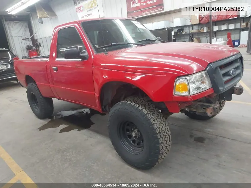 2004 Ford Ranger VIN: 1FTYR10D04PA25382 Lot: 40564534