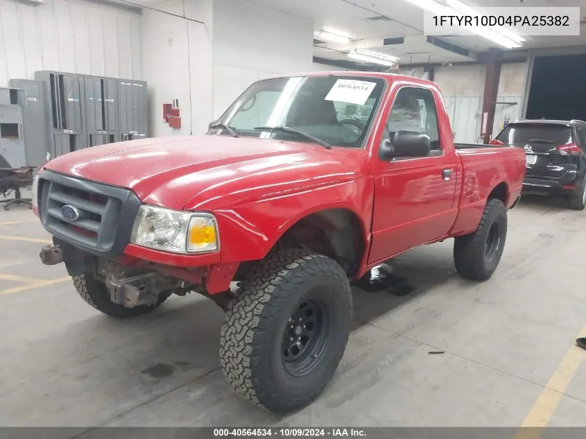 2004 Ford Ranger VIN: 1FTYR10D04PA25382 Lot: 40564534