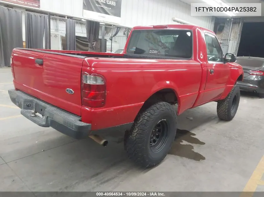 2004 Ford Ranger VIN: 1FTYR10D04PA25382 Lot: 40564534