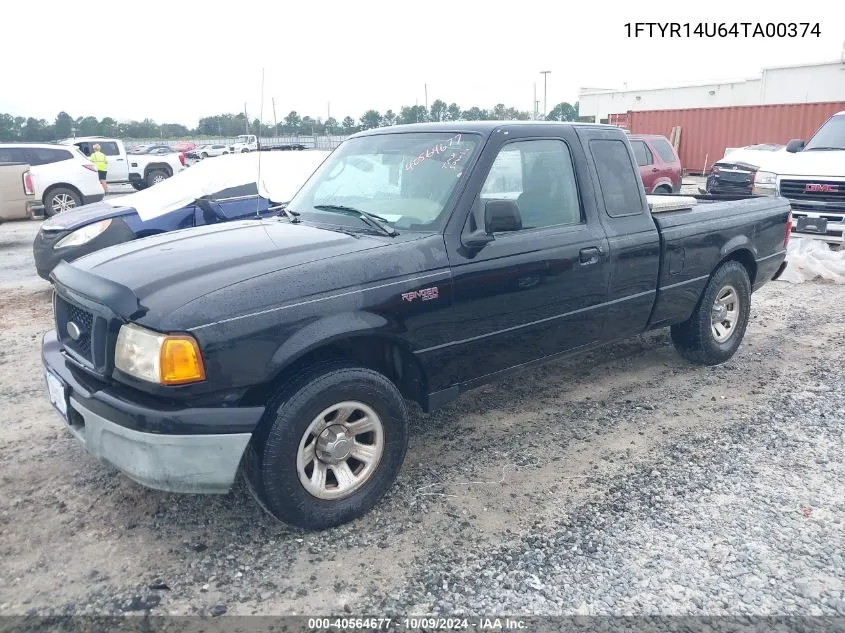 2004 Ford Ranger Edge/Tremor/Xl/Xlt VIN: 1FTYR14U64TA00374 Lot: 40564677