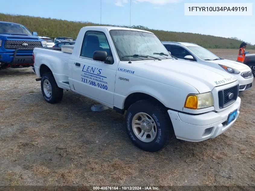 2004 Ford Ranger VIN: 1FTYR10U34PA49191 Lot: 40576164