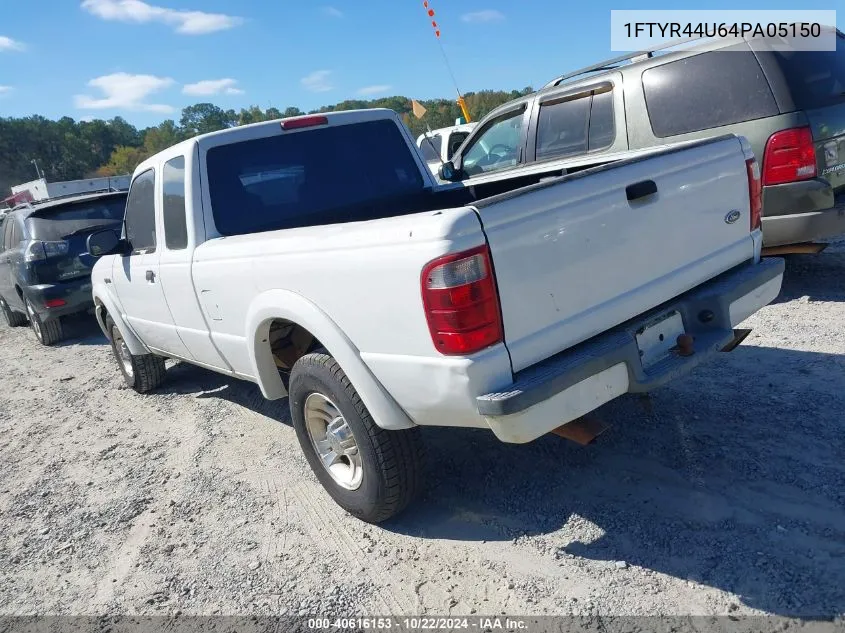 2004 Ford Ranger Edge/Tremor/Xlt VIN: 1FTYR44U64PA05150 Lot: 40616153