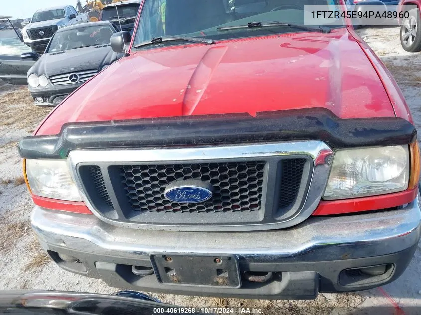 2004 Ford Ranger Edge/Tremor/Xlt VIN: 1FTZR45E94PA48960 Lot: 40619268