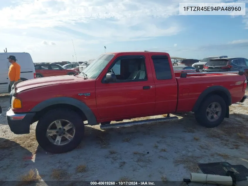 2004 Ford Ranger Edge/Tremor/Xlt VIN: 1FTZR45E94PA48960 Lot: 40619268