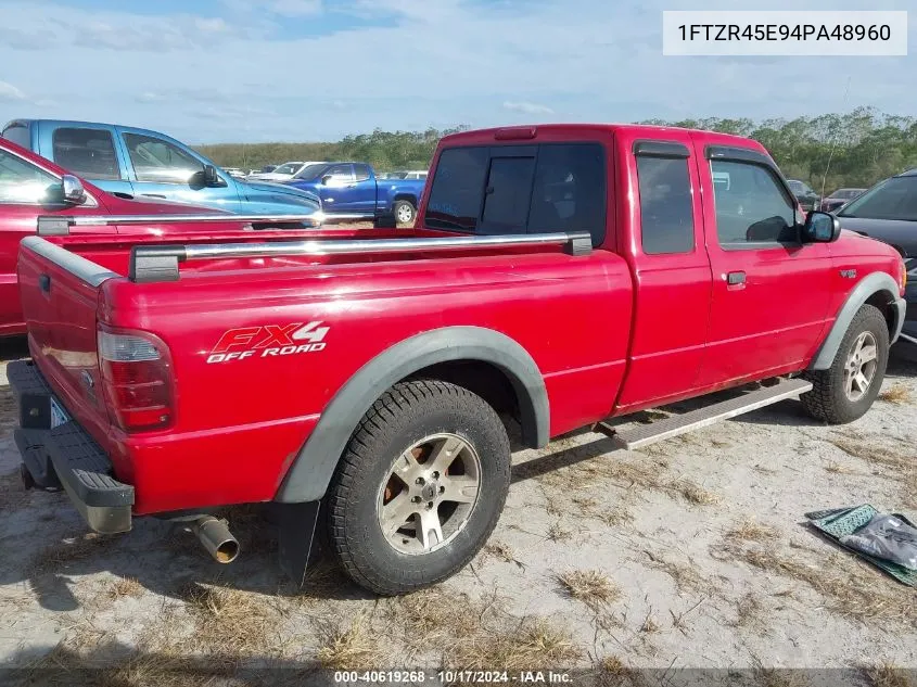 2004 Ford Ranger Edge/Tremor/Xlt VIN: 1FTZR45E94PA48960 Lot: 40619268