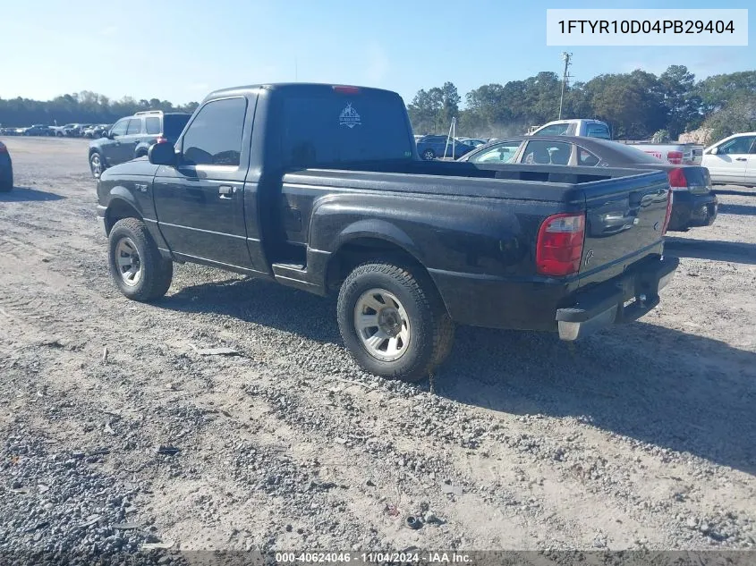 2004 Ford Ranger Xl/Xlt VIN: 1FTYR10D04PB29404 Lot: 40624046