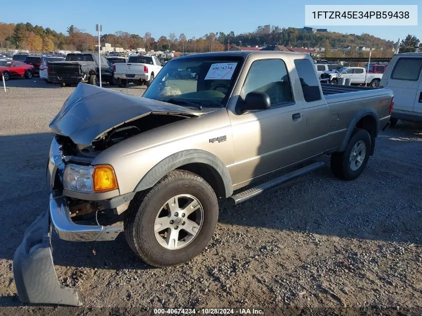 2004 Ford Ranger Edge/Tremor/Xlt VIN: 1FTZR45E34PB59438 Lot: 40674234