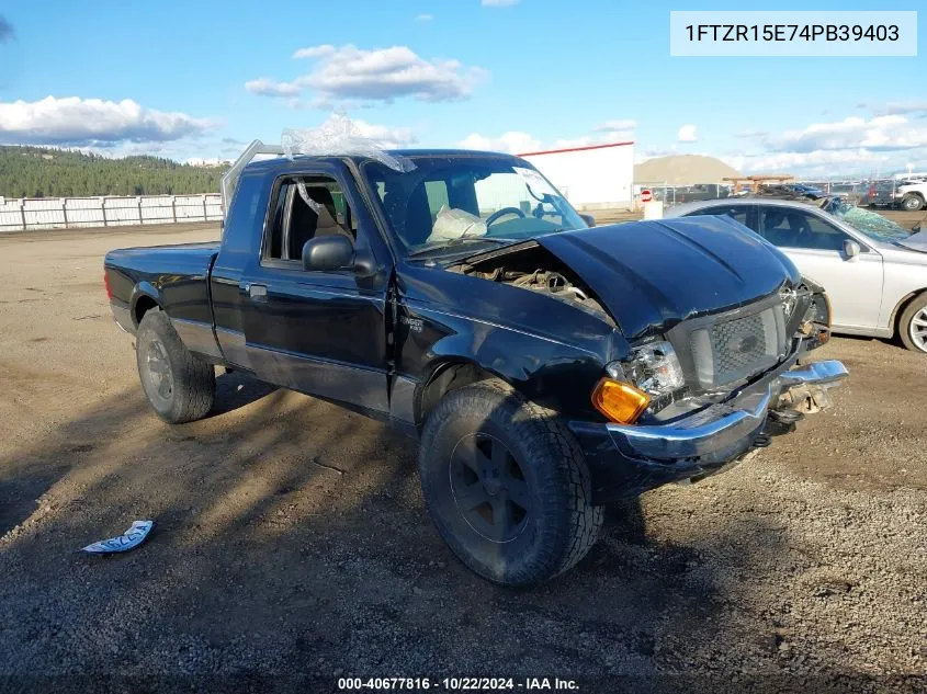 2004 Ford Ranger Xlt VIN: 1FTZR15E74PB39403 Lot: 40677816