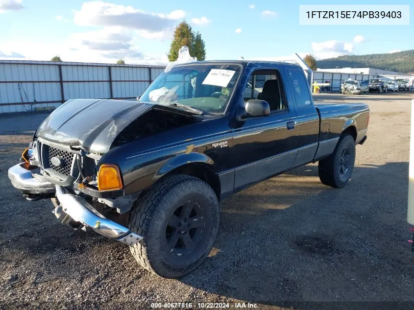 2004 Ford Ranger Xlt VIN: 1FTZR15E74PB39403 Lot: 40677816