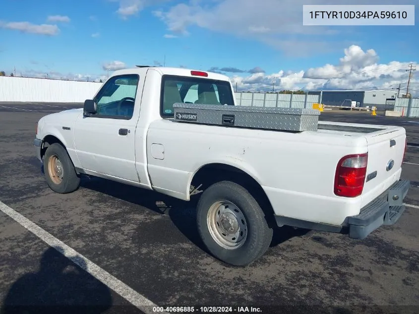 2004 Ford Ranger Xl/Xlt VIN: 1FTYR10D34PA59610 Lot: 40696885