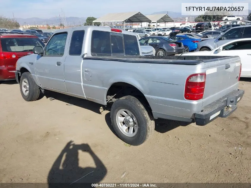 2004 Ford Ranger Edge/Tremor/Xl/Xlt VIN: 1FTYR14U74PA20657 Lot: 40750221