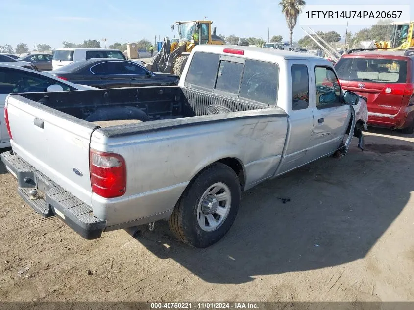 2004 Ford Ranger Edge/Tremor/Xl/Xlt VIN: 1FTYR14U74PA20657 Lot: 40750221